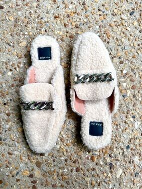 Dolce Vita NWOB Pela Sherpa Natural Plush Flats Loafers Size 7.5